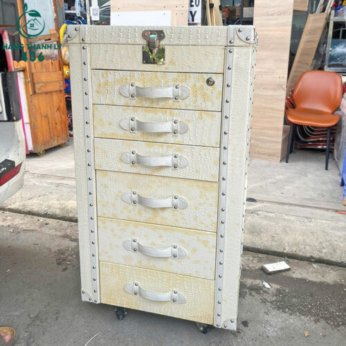 Tủ Đựng Đồ Trang Sức Cũ Bọc Da Màu Kem Cao Cấp 7 tu dung do trang suc cu boc da mau kem cao cap 6