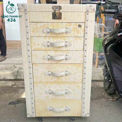 Tủ Đựng Đồ Trang Sức Cũ Bọc Da Màu Kem Cao Cấp 8 tu dung do trang suc cu boc da mau kem cao cap 8