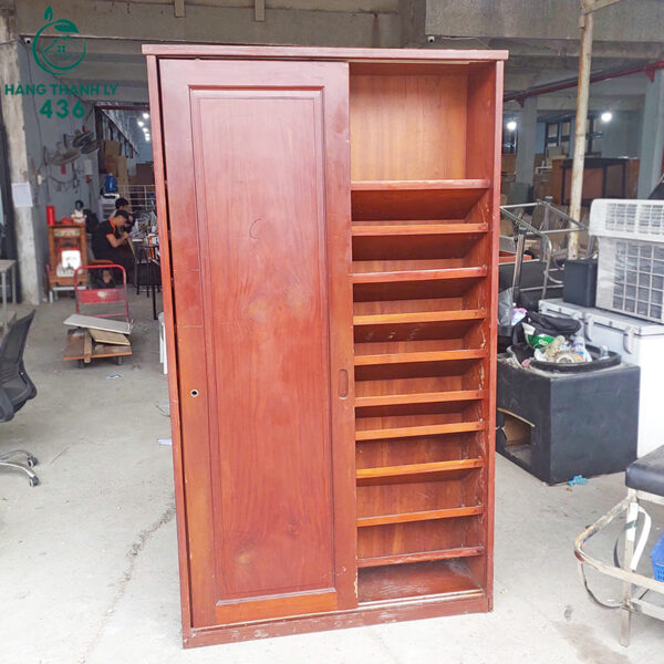 tu giay go cu 1m2x2m canh lua nhieu ngan tien loi 1