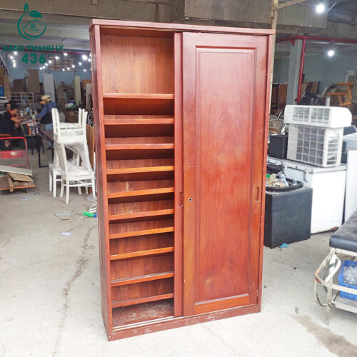 tu giay go cu 1m2x2m canh lua nhieu ngan tien loi 2