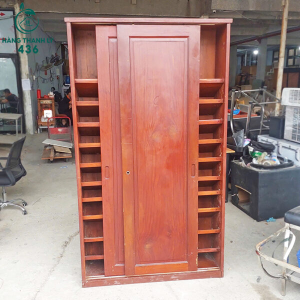 tu giay go cu 1m2x2m canh lua nhieu ngan tien loi 3