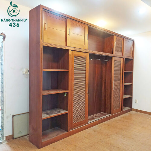 Tủ Quần Áo Gỗ Cũ 4M01x2M7 Hàng Cao Cấp Cánh Lùa 4 tu quan ao go cu 4m01x2m7 hang cao cap canh lua 3