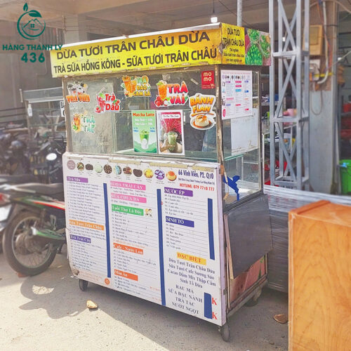 Xe Bán Hàng Inox Cũ Có Gắn Bánh Xe Di Chuyển Tiện Lợi 4 xe ban hang inox cu co gan banh xe di chuyen tien loi 3