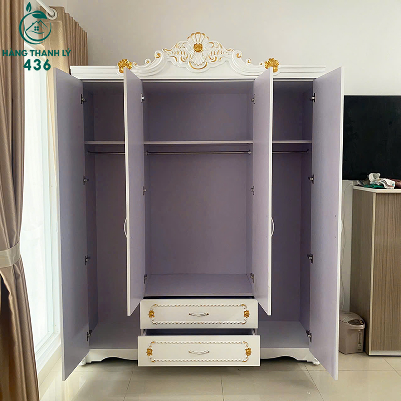 z7159384479498_5b6ba689b2c46fbd96d87a2447f70061-copy Thanh Lý Tủ Quần Áo 4 Cánh Kiểu Tân Cổ Điển Mới 99%