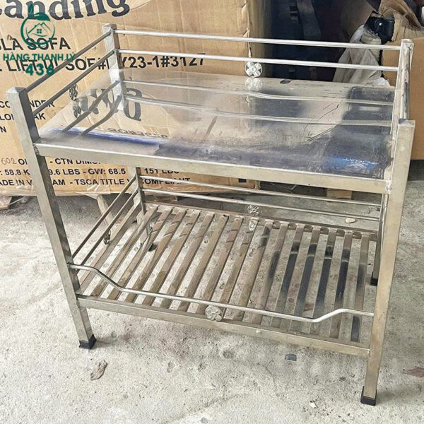 Kệ Để Đồ Inox Cũ 2 Tầng Giá Rẻ (4) Ke De Do Inox Cu 2 Tang Gia Re 4