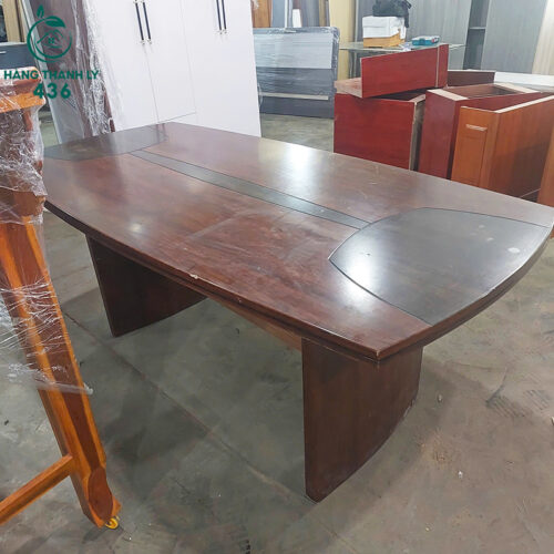 Bàn Họp Gỗ 1Mx2M Thiết Kế Phối Đen Rộng Rãi Tồn Kho Mới 99% 4 ban hop go cu 1mx2m thiet ke phoi den rong rai 2