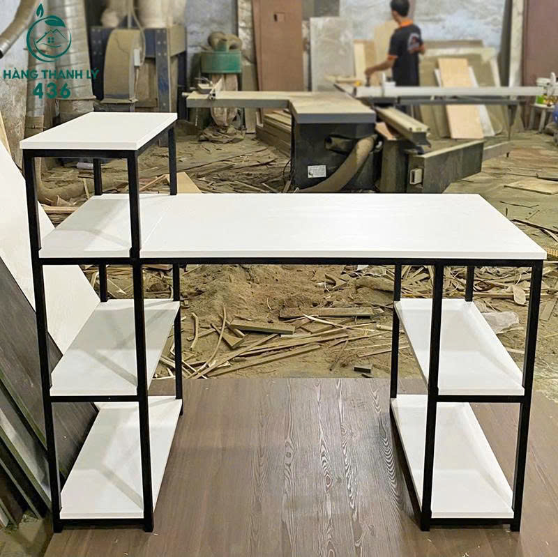 ban-lam-viec-khung-lien-ke-1m2x1m-moi-90-3 Bàn Làm Việc Khung Liền Kệ 1M2x1M Mới 99%