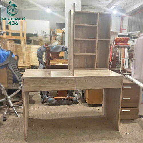 Bàn Làm Việc Liền Kệ Sách Cũ 2 Ngăn Kéo 1M2x60CM 4 ban lam viec lien ke sach cu 2 ngan keo 3