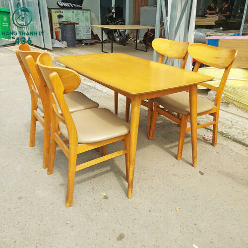 Bộ Bàn Ăn Gỗ 4 Ghế Mango Cũ Nhỏ Gọn 7 bo ban an go 4 ghe mango cu nho gon 1