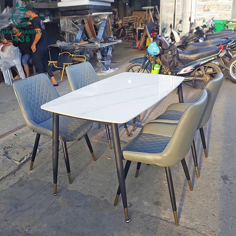 Bộ Bàn Ăn Mặt Đá Cũ 4 Ghế Chân Kim Loại bo-ban-an-mat-da-cu-2 Bộ Bàn Ăn Mặt Đá Cũ 4 Ghế Chân Kim Loại