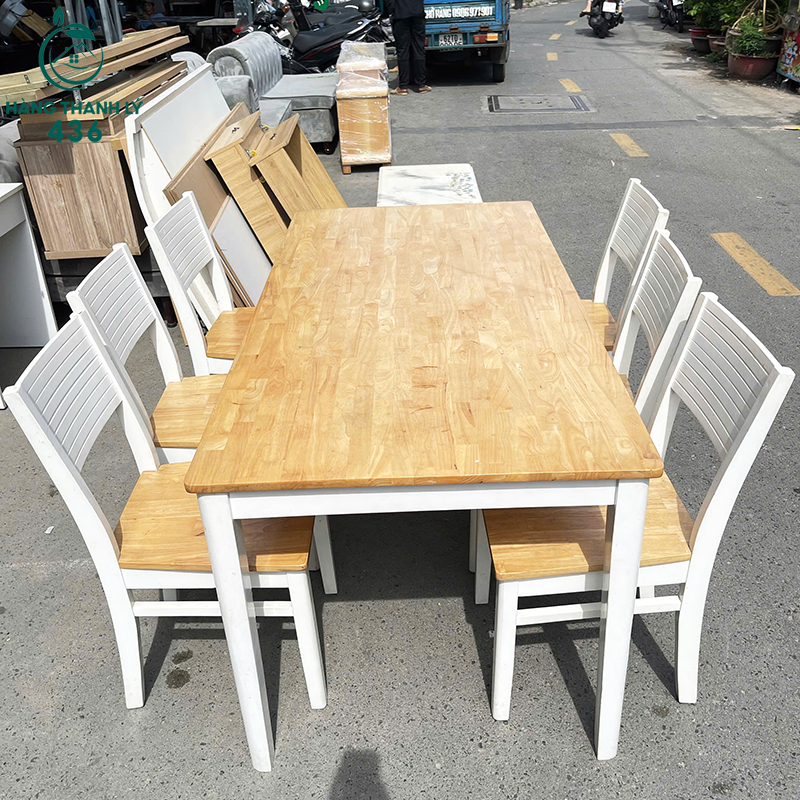 bo-ban-ghe-an-go-cu-6-ghe-phong-cach-toi-gian-hien-dai-3 Bộ Bàn Ăn Gỗ Cũ 6 Ghế Phong Cách Tối Giản Hiện Đại