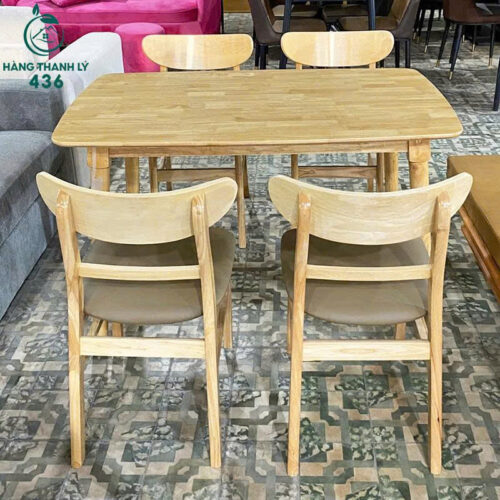 Bộ Bàn Ghế Mango Khung Gỗ Bọc Đệm Màu Nâu Mới 99% 8 bo ban ghe mango khung go boc dem mau nau moi 99 2