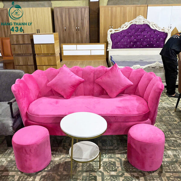 bo ghe sofa so boc nhung hong moi 99 nhieu mau 2