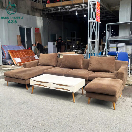 Bộ Sofa Cũ Góc Chữ L Vải Màu Nâu 3M1x1M8 9 bo sofa cu goc chu l vai mau nau 3m1x1m8 2