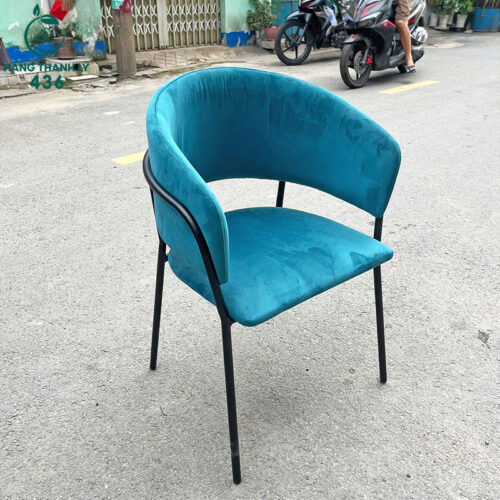 Ghế Ăn Cũ Chân Sắt Đệm Bọc Vải Nhung Nhiều Màu 4 ghe an cu chan sat dem boc vai nhung nhieu mau 2