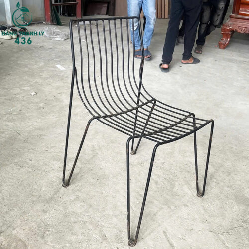 Ghế Cafe Chân Sắt Sơn Tĩnh Điện Màu Đen 4 ghe cafe chan sat son tinh dien mau den 2