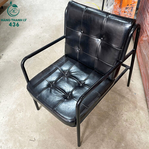 Ghế Cafe Khung Sắt Đệm Bọc Da Cũ Đóng Nút Hiện Đại 4 ghe cafe khung sat dem boc da cu dong nut hien dai 6