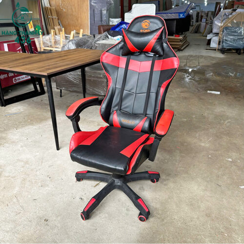 Ghế Gaming Bọc Da Màu Đen Phối Đỏ Cao Cấp 4 ghe gaming boc da mau den phoi do cao cap 2