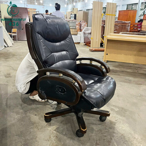 Ghế Giám Đốc Cũ Bọc Da Tay Gỗ Chắc Chắn 3 ghe giam doc cu boc da tay go chac chan 2