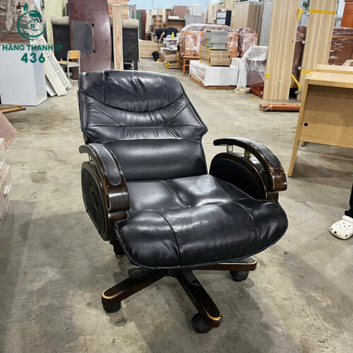 Ghế Giám Đốc Cũ Bọc Da Tay Gỗ Chắc Chắn 4 ghe giam doc cu boc da tay go chac chan 3