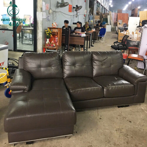 ghe sofa dai cu 2 manh boc da mau nau 1