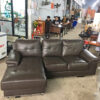 Ghế Sofa Dài Cũ 2 Mảnh Bọc Da Hình Chữ L 2 ghe sofa dai cu 2 manh boc da mau nau 3