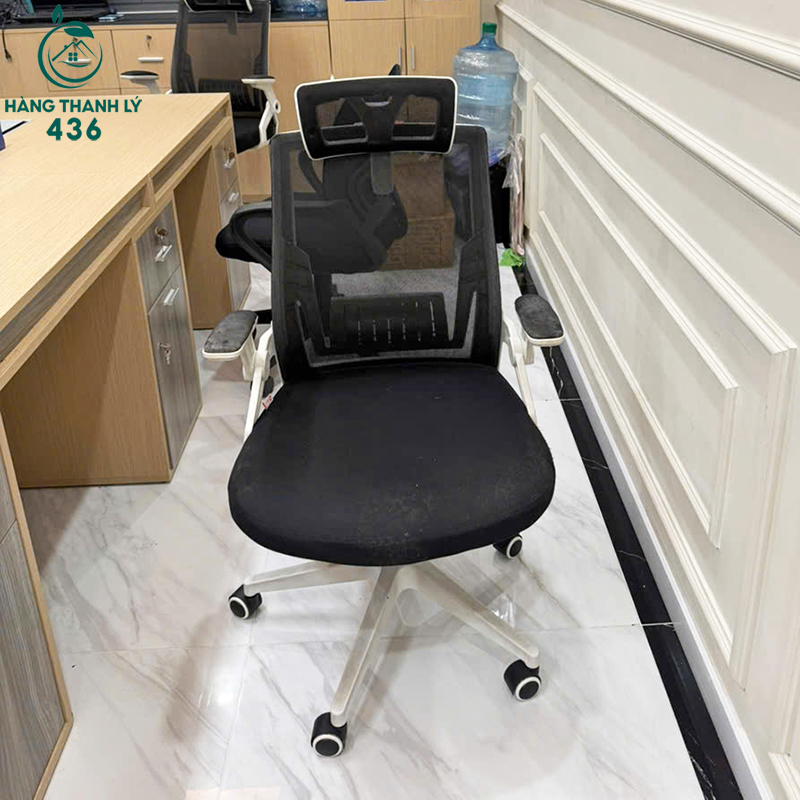 Ghế Xoay Lưng Lưới Cũ Viền Trắng Chân Kim Loại ghe-xoay-lung-luoi-cu-vien-trang-chan-kim-loai Ghế Xoay Lưng Lưới Cũ Viền Trắng Chân Kim Loại