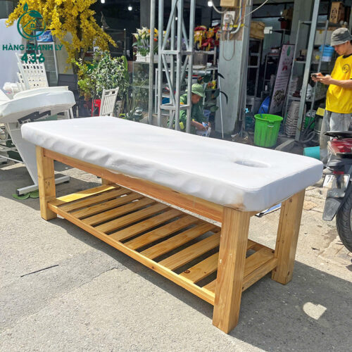 Giường Massage Cũ Khung Gỗ Đệm Bọc Da Êm Ái 5 giuong massage cu khung go dem boc da em ai 2