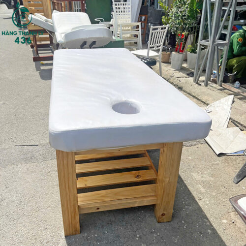 Giường Massage Cũ Khung Gỗ Đệm Bọc Da Êm Ái 4 giuong massage cu khung go dem boc da em ai 4