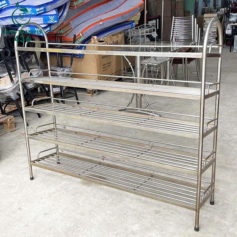 ke-giay-dep-cu-khung-inox-4-tang-2 Kệ Khung Inox 5 Tầng Giá Rẻ Tiện Lợi