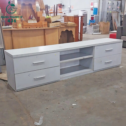 ke tivi go cu 2m4 thiet ke nhieu ngan tu tien dung 1