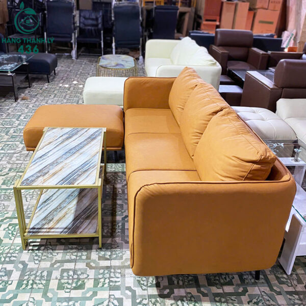 thanh ly bo ghe sofa boc da mau cam goc l don roi moi 99 6