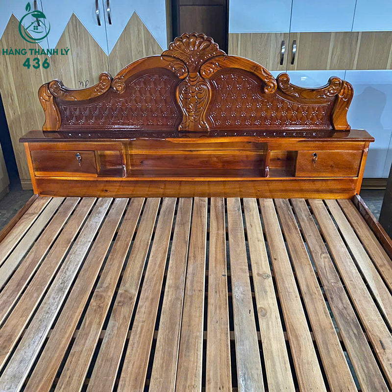 Thanh Lý Giường Gỗ Tràm 1M6x2M Chạm Khắc Tinh Xảo Mới 99% thanh-ly-giuong-go-tram-1m6x2m-cham-khac-tinh-xao-moi-99-3 Thanh Lý Giường Gỗ Tràm 1M6x2M Chạm Khắc Tinh Xảo Mới 99%