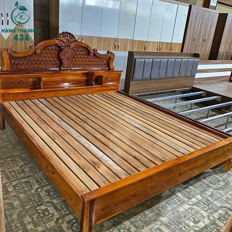 Thanh Lý Giường Gỗ Tràm 1M6x2M Chạm Khắc Tinh Xảo Mới 99% thanh-ly-giuong-go-tram-1m6x2m-cham-khac-tinh-xao-moi-99-5 Thanh Lý Giường Gỗ Tràm 1M6x2M Chạm Khắc Tinh Xảo Mới 99%