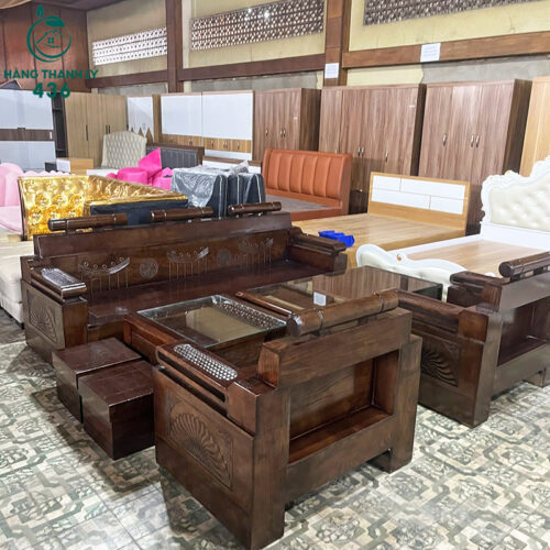 Thanh Lý Bộ Salon Gỗ Đối Xích Cao Cấp Mới 99% 8 thanh ly salon go tu nhien 3