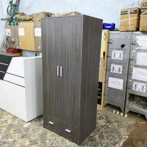 thanh ly tu quan ao 2 canh 1m7x70cm mau xam moi 99 3