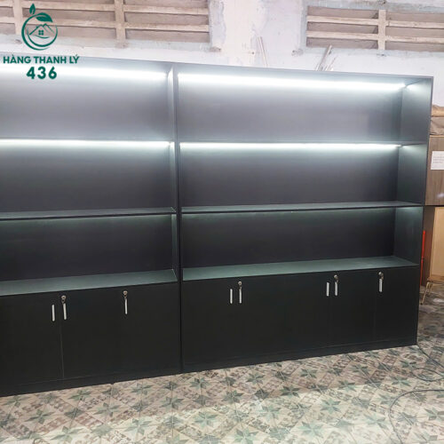 Thanh Lý Tủ Trưng Bày 2Mx2M2 Màu Đen Có Gắn LED Mới 99% 5 thanh ly tu trung bay 2mx2m2 mau den co gan led moi 99 2