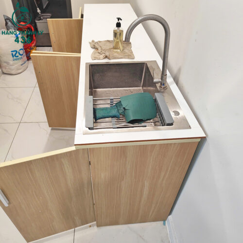 Tủ Bếp Gỗ Cũ 2M02x80CM Tích Hợp Bồn Rửa Hiện Đại 6 tu bep go cu 2m02x80cm tich hop bon rua hien dai 1
