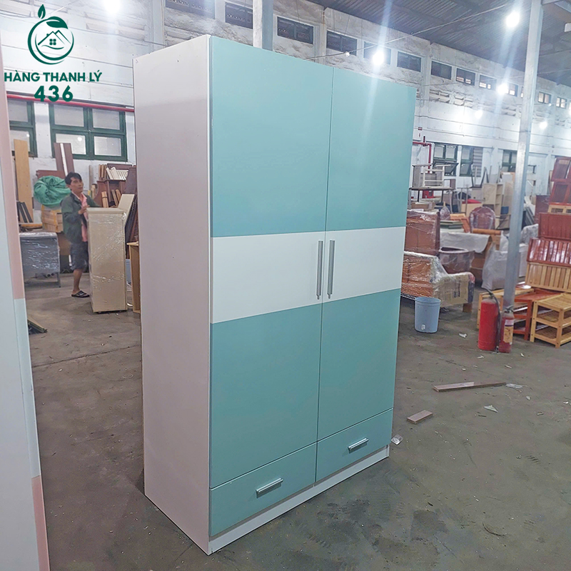 Tủ Quần Áo Cũ 1M2x2M Màu Trắng Phối Xanh 2 Cánh tu-quan-ao-cu-1m2x2m-mau-trang-phoi-xanh-2-canh-1 Tủ Quần Áo Cũ 1M2x2M Màu Trắng Phối Xanh 2 Cánh