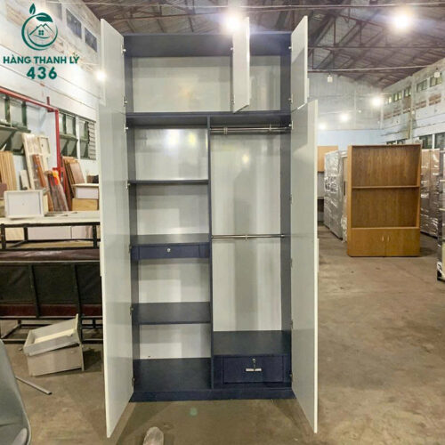 Tủ Quần Áo Cũ 2M5x1M2 5 Cánh Màu Trắng 5 tu quan ao cu 2m5x1m2 5 canh mau trang 2 1
