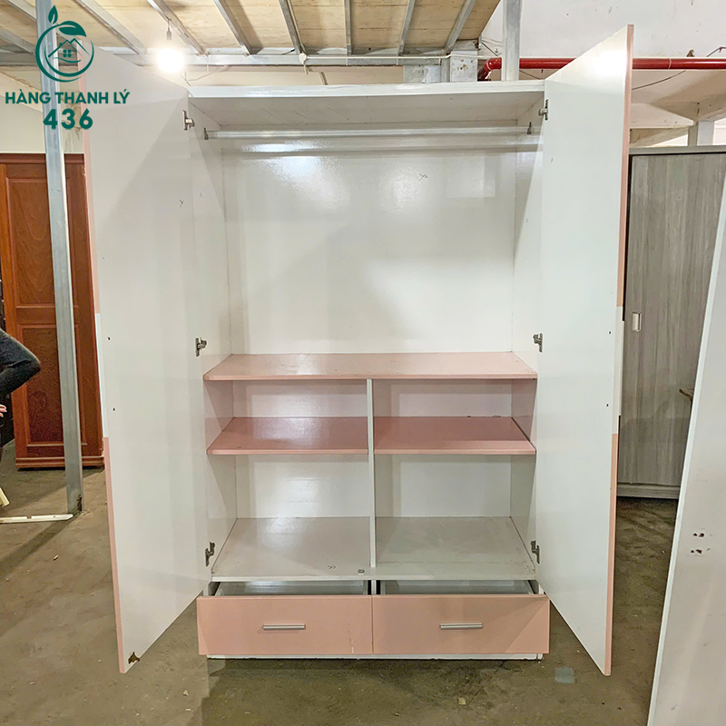 Tủ Quần Áo Gỗ Cũ 1M2x2M Màu Trắng Phối Hồng 2 Cánh tu-quan-ao-go-cu-1m2x2m-mau-trang-phoi-hong-2-canh-2 Tủ Quần Áo Gỗ Cũ 1M2x2M Màu Trắng Phối Hồng 2 Cánh