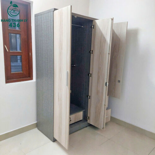 Tủ Quần Áo Gỗ Cũ 3 Cánh 2 Ngăn Kéo Tiện Dụng 5 tu quan ao go cu 3 canh 2 ngan keo tien dung 5