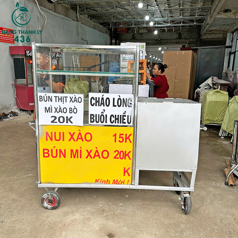 xe-ban-do-an-cu-bang-inox-co-banh-xe-di-chuyen-4 Quầy Bán Đồ Ăn Cũ Bằng Inox Có Bánh Xe Di Chuyển