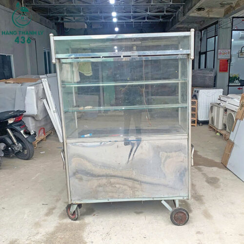 Xe Bán Hàng Inox Đa Ngăn 1M2x1M8 Cũ 8 xe ban hang inox da ngan 1m2x1m8 cu 1