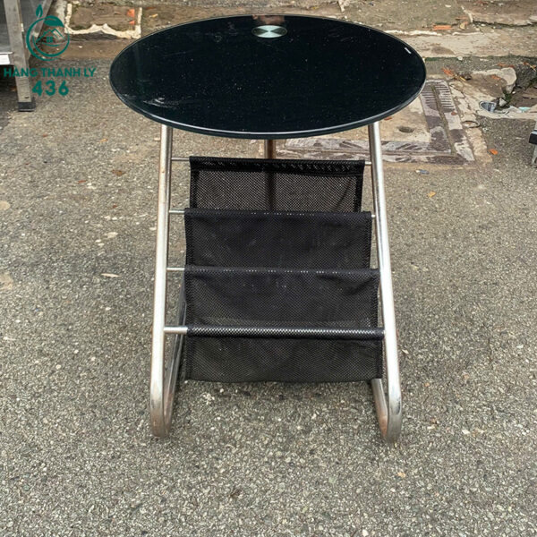 ban-cafe-cu-mat-kinh-den-duong-kinh-48cm-chan-inox (2) ban cafe cu mat kinh den duong kinh 48cm chan inox 2