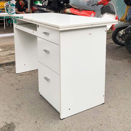 Bàn Làm Việc Cũ 1M2 Cá Nhân Màu Trắng Có Khay Bàn Phím Trượt 3 ban lam viec cu ca nhan mau trang co khay ban phim truot 2