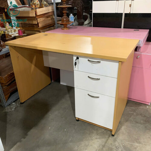 Bàn Làm Việc Cũ Có Hộc Tủ 1M2X60CM Hai Ngăn Kéo Khóa Tiện Lợi 4 ban lam viec cu co hoc tu 1m2x60cm hai ngan keo khoa tien loi 2