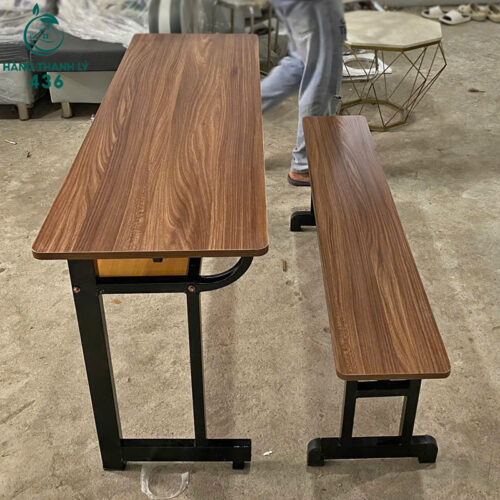 bo ban ghe hoc sinh cu 1m2x40cm mau nau hang dep 1