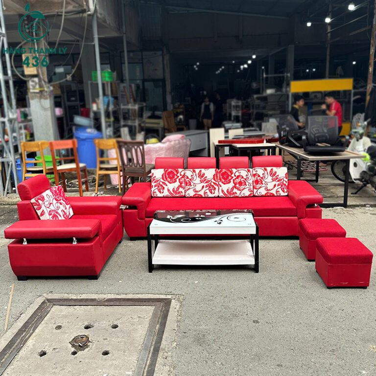 bo sofa cu mau do 2m2x75cm ghe dai ghe don kem ban sang trong 1