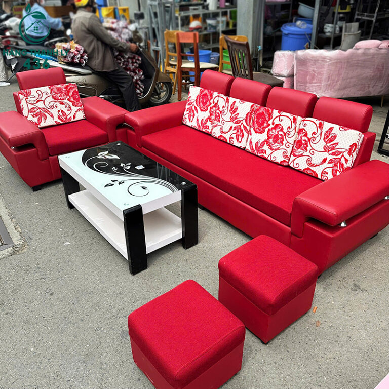 bo sofa cu mau do 2m2x75cm ghe dai ghe don kem ban sang trong 3
